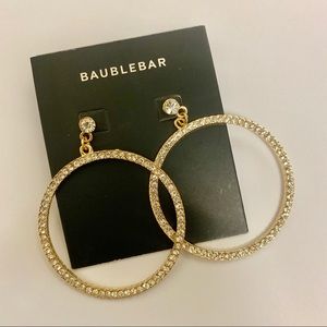 • baublebar gold diamond hoop earrings • NWT